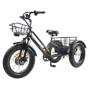 Električni Bicikl s motorom MEIGI 3 kotača 48V 750W Električni tricikl za utovar tereta iz skladišta u SAD-u za odrasle