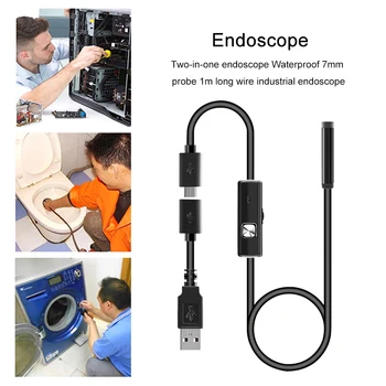 Endoskopska kamera je 2 u 1 za popravak industrijskih cjevovoda, auto klima uređaja, vodootporan inspekcijski бороскоп sa 6 led dioda