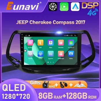 Eunavi 2Din Android 10 Multimedijalni Player Za Jeep Compass 2017 2018 2019 Glavna jedinica 2 Din Auto Radio Stereo DVD 4G WIFI GPS Navi