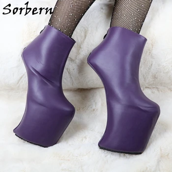 Fetiš-cipele Sorbern za косплея na platformi bez heel, čizme transvestit, munja straga, gotička cipele za žene u štiklama nestandardne boje
