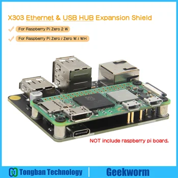 Geekworm X303 naknada za proširenje Gigabit Ethernet i USB hub, kompatibilne s Malina Pi Zero 2 W/Zero W
