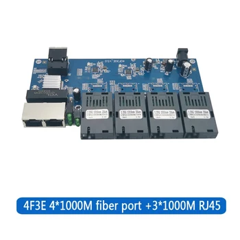 Gigabit Ethernet preklopnik Fiber-optički prospojnik 4F3E industrijske klase 4 sc Utvrđuju luka 3 RJ45 10/100/1000 M tiskana pločica