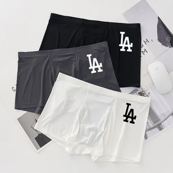 Gospodo boks kratke hlače s vlastitim logotipom LA Men Gaćice 2XL ultra tanke gaćice Ice Silk Seksi donje rublje s niskim strukom za muškarce, zabavan donje rublje