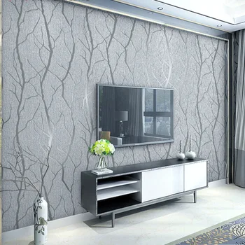 Guste sive Baršun 3D pozadine za zidove spavaće sobe, dnevni boravak, wallpaper s alatom u obliku флокированных grane drveća, kućni dekor
