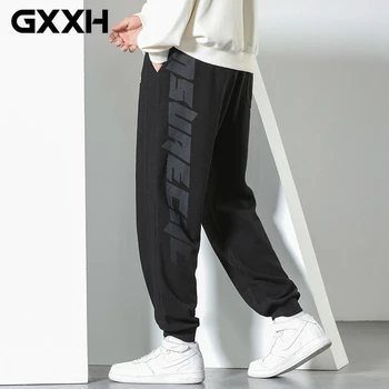 GXXH/jesensko-zimske muške hlače s вафлями velike veličine, predivna джоггеры s vezom Tide, casual muške uličnu odjeću uzice