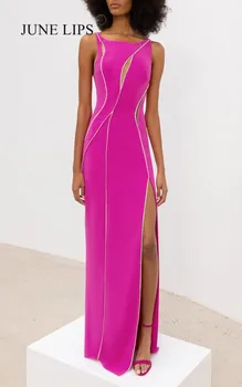 Haljina na dugom vrpcu JUNE LIPS; novo 2023 godine; ženske haljine; elegantan, seksi ružičastu večernjim klupski haljina; visokokvalitetna ljetna moda u rasutom stanju