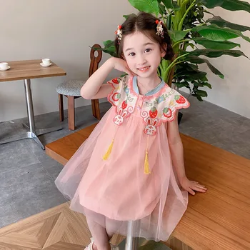 Hanfu/odjeća, ljetna haljina za djevojčice, dječje svakodnevno haljina, svečane haljine princeze za djevojčice, mrežaste večernje haljine za djevojčice u kineskom stilu