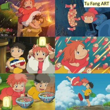 Hayao Miyazaki, animacija, wall art, platno, Поньо od Яшана, plakata i grafika, soba dekor fotografije za uređenje doma