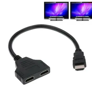 HDMIs Razdjelnik 1 Do 2 Kabela Full HD-4k 1 i 2 su Izlasci Od Muškaraca i Žena HDMIcompatible Adapter je Pretvarač Za Video Igre Mediji
