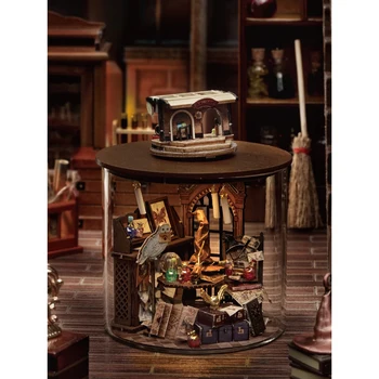 Hobi Mini-Casa Diy Drvene lutkarske kuće, Minijaturni construction set, Čarobna kućica za lutke s namještaj, igračke za djevojčice, igračku kao poklon za rođendan