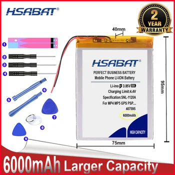 HSABAT 0 Ciklus 6000 mah 407595 Baterija za 7,8,9-inčni tablet PC High-end Zamjenjiva Baterija