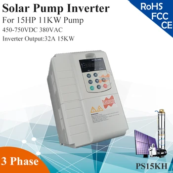 Inverter solarne pumpe MPPT 380VAC 3phase 15KW 32A 3phase za vodene pumpe 15HP 11KW