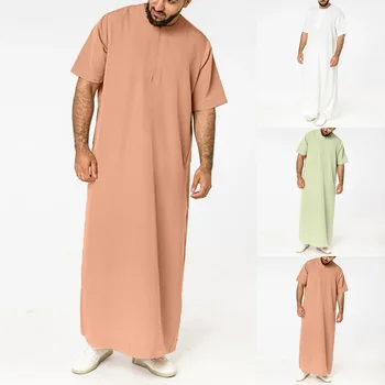 Islamska odjeća za muškarce Джубба Тобе 2023 Muslimanska moda Bliski Istok Arap Dubai Malezija Muška košulja, Haljina na munje