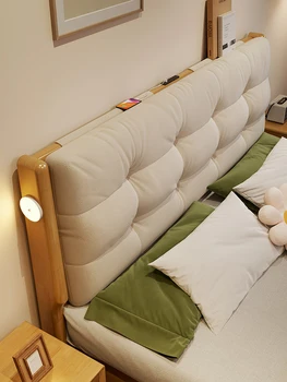 Izrađen po mjeri krevet od punog drveta modern simple cream wind 1.8 glavna spavaća soba bračni krevet 2 m x 2 m Nordic cloud mekana torba bračni krevet za pohranu stvari