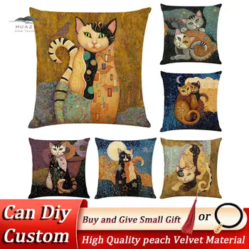 Jastučnicu s likom mačka u boho stilu, estetski ukras, jastučnica za kauč, spavaće sobe, uredski kolica, dječje sobe, individualnost, jastučnica