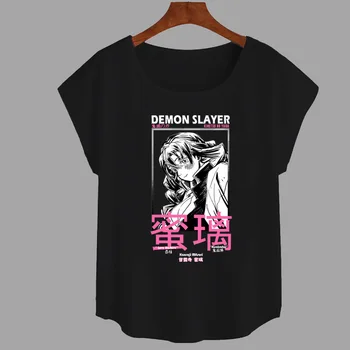 Kanroji Mitsuri/ ženska t-shirt s демоническим sloj, casual majica okruglog izreza u stilu anime, free godišnje