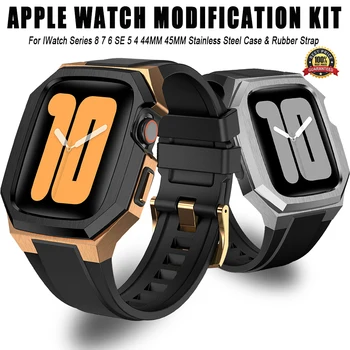 Kit Varijante Za Apple Watch Series 8 7 6 SE 5 4 44 mm 45 mm Remen od Фторуглерода Sportski Remen Pribor Od nehrđajućeg Čelika