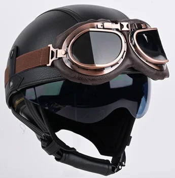 Klasični moto kaciga, muški i ženski moto starinski kaciga, naočale, kožne pilot, vojnik kapu Kasko DOT