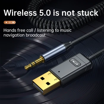 Komplet za automobil sa Bluetooth-kompatibilni 5.0 Prijemnikom USB, 3,5 MM AUX Priključak za Audio Auto MP3 Music Adapter Bežično Kućno televizor MP3 Auto Radio Zvučnik