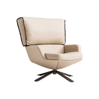 Kožni umjetnički sofa fotelja u suvremenom talijanskom minimalistički stil, fotelja za odmor, inteligentni dizajn stolica sa velikim naslonom, jednokrevetnu stolac, stolac