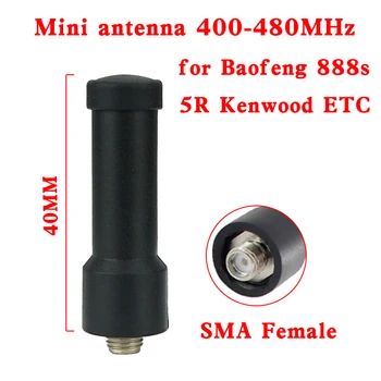 Kratka antena SMA Female UHF 400-480 Mhz, 1 kom., Mini antena za voki toki Baofeng 888s 5R Kenwood