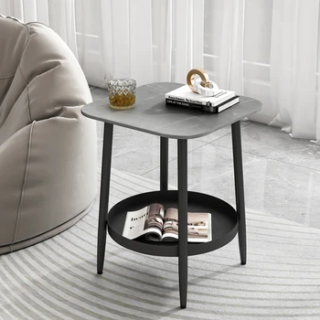 Kreativni kvadratnom mali stolić, jednostavne 2-slojni stolove za sobe, stolni приставной stol od kamena ploča, мультисценировка, pogodno za kućne namještaj