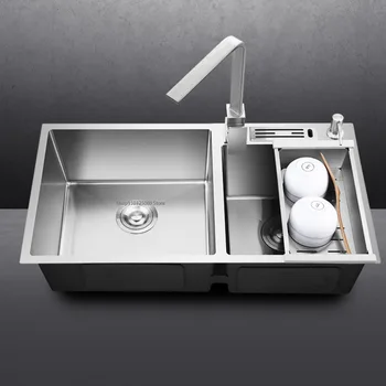 Kuhinjski namještaj Umivaonik od nehrđajućeg čelika 304, s dvostrukim oluka Za uređenje doma sudoper za Kućanstvo suđe za kuhanje / Umivaonik