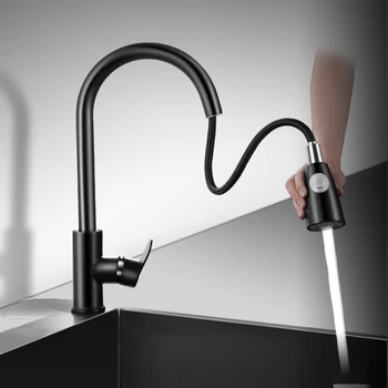 Kuhinjski sudoper od nehrđajućeg čelika, crni Odvodnja filter, cijev za ugradnju ispod sudopera za pranje kupaonice, mješalice Cocina za uređenje doma