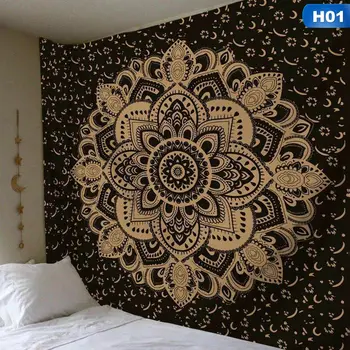 Kvadratni tapiserija od poliestera mandala, zidni tepih, yoga mat za Uređenje spavaće sobe
