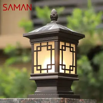 Lampa stup SAMAN pod sunčan klasični retro Vodootporan vrt led za uređenje vrta, balkona, vile, zidne lampe