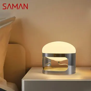 Lampe za SAMAN Nordic Glass LED Kreativno jednostavnost noćni lampa za uređenje doma dnevnog boravka i spavaće sobe
