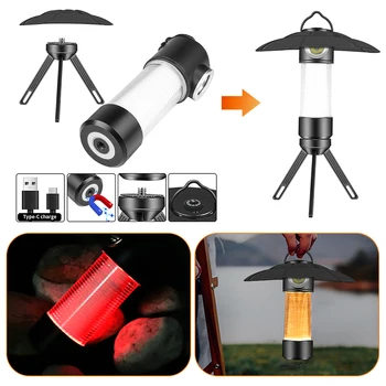 Lampica za kampiranje XPE, prijenosna svjetiljka, 5 načina rada, Tip-C, USB, punjiva, IPX4, vodootporan za planinarenje, hitne slučajeve u svezi s обрушением
