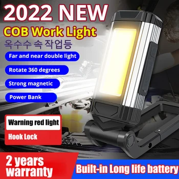 Led svjetiljka za kampiranje, višenamjenski led reflektor, USB Punjiva radna lampa COB s magnetskim fenjer, Snažan vodootporan svjetiljku