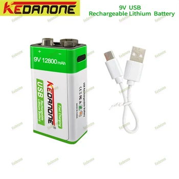 li-ion Punjiva baterija 9 U 12800 mah Micro USB Baterija od 9 v litij za Dmm, Mikrofona, Igračke, daljinski upravljači, KTV korištenja