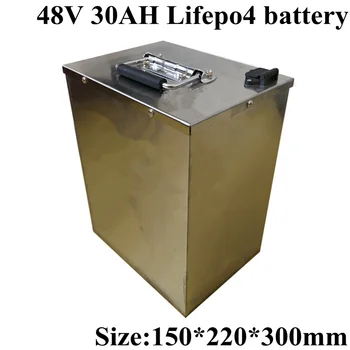 Lifepo4 48V 30Ah baterija baterija baterija baterija Baterija s Vodootporan Čeličnim Kućištem Baterija 48v 30a za Motor 1000w 1500w Električni Tricikl Riblja Brod