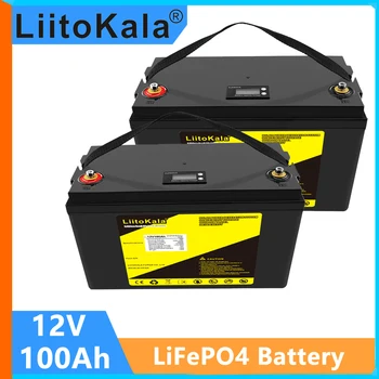 LiitoKala LiFePO4 baterija baterija baterija baterija baterija 12,8 U 100AH DIY 24 36 Punjive litij-željezo-Fosfatnih Alati Za Solarne Ćelije sa Ugrađenim BMS