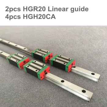 linearnih vodilica HGR20 2 komada - 200 250 300 350 400 450 500 550 600 mm sa 4kom linijskom prijevozu HGH20CA/HGW20CA dijelova CNC