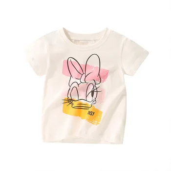 Ljetna dječje majica Disney, t-shirt Kawaii, svakodnevni vintage odjeća s likovima iz crtića, majica za djevojčice i dječake