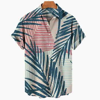 Ljetna havajski majica za muškarce s 3D slikom kokos palme u retro stilu kratkih rukava za odmor Prozračan dizajn casual Modna odjeća