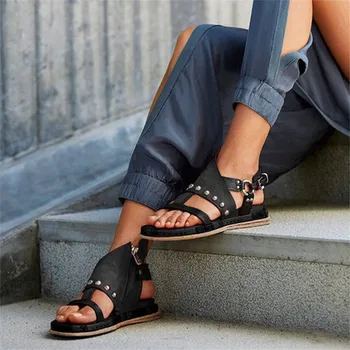 Ljetne ženske sandale munje, funky prozračna svakodnevni ženske cipele od umjetne kože, velike dimenzije 35-43