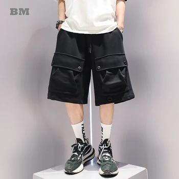 Ljetni Kvalitetan korejski slobodne svakodnevne sportske hlače s velikim džep, muška odjeća, modni gaćice u stilu hip-hop, vanjska odjeća, sportske hlače оверсайз