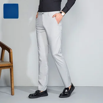 Ljetni Tanke стрейчевые muške hlače Duge ravne Kvalitetne prozračna odijelo hlače su Čvrste poslovne uredske službeni hlače C40