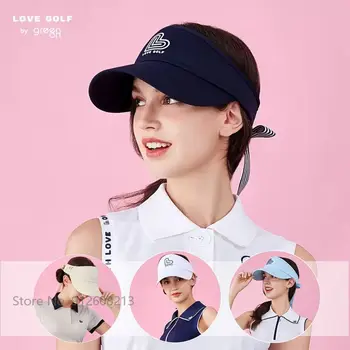 Love Golf Godišnje prozračna šešir sa sjenilom za sunce, Ženske sunčane kape za golf, ženska Sportska kapu sa zaštitom od uv zračenja, podesiva, защищающая od znoja, Prazne gornje kape