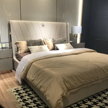 Luksuzna bračni krevet u stilu постмодерн, kožni krevet, jednostavna vjenčanje krevet u hong Kongu, kvalitetna talijanska vila, bračni krevet, namještaj za glavne spavaće sobe