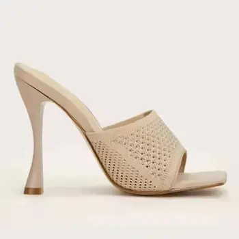 Luksuzni Japanke-japanke za žene 2023, ljetni Elegantne sandale na visoku petu cipele, ženske radne klasične papuče s oštrim vrhom, funky lady