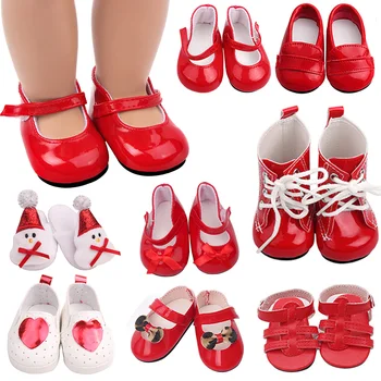 Lutkarska cipele Crvene serije, Obuća 7 cm, Cipele Martin, Tenisice sa srca, Sandale, papuče sa Снеговиком, Pogodna za 18-colne djevojčice, 43-сантиметровая lutka, Dječji darovi