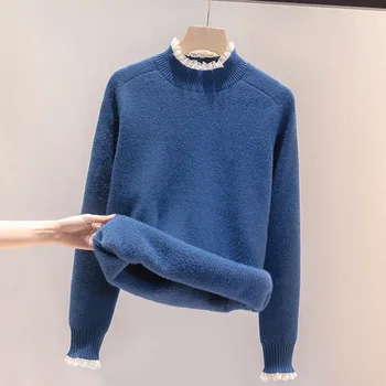 Majice s dugim rukavima u korejskom stilu, ženski modni čipke džemper, ženske svakodnevne puloveri, veste, jesen i zima 2022