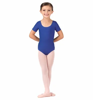Maksi odijela s okruglog izreza i kratkih rukava za djevojčice, гимнастическое балетное plesni odijela za djecu, pink mala balerina