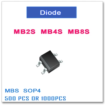 MB2S MB4S MB8S SOP-4 500ШТ 1000PCS 0.5 A 200v domaće 400V 800V SOP4 Jednofazni MBS SMD