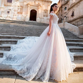 Michelle Royce Luksuzne vjenčanice za žene 2023 s aplikacija na ramenima vjenčanicu princeze Vestidos De Novia